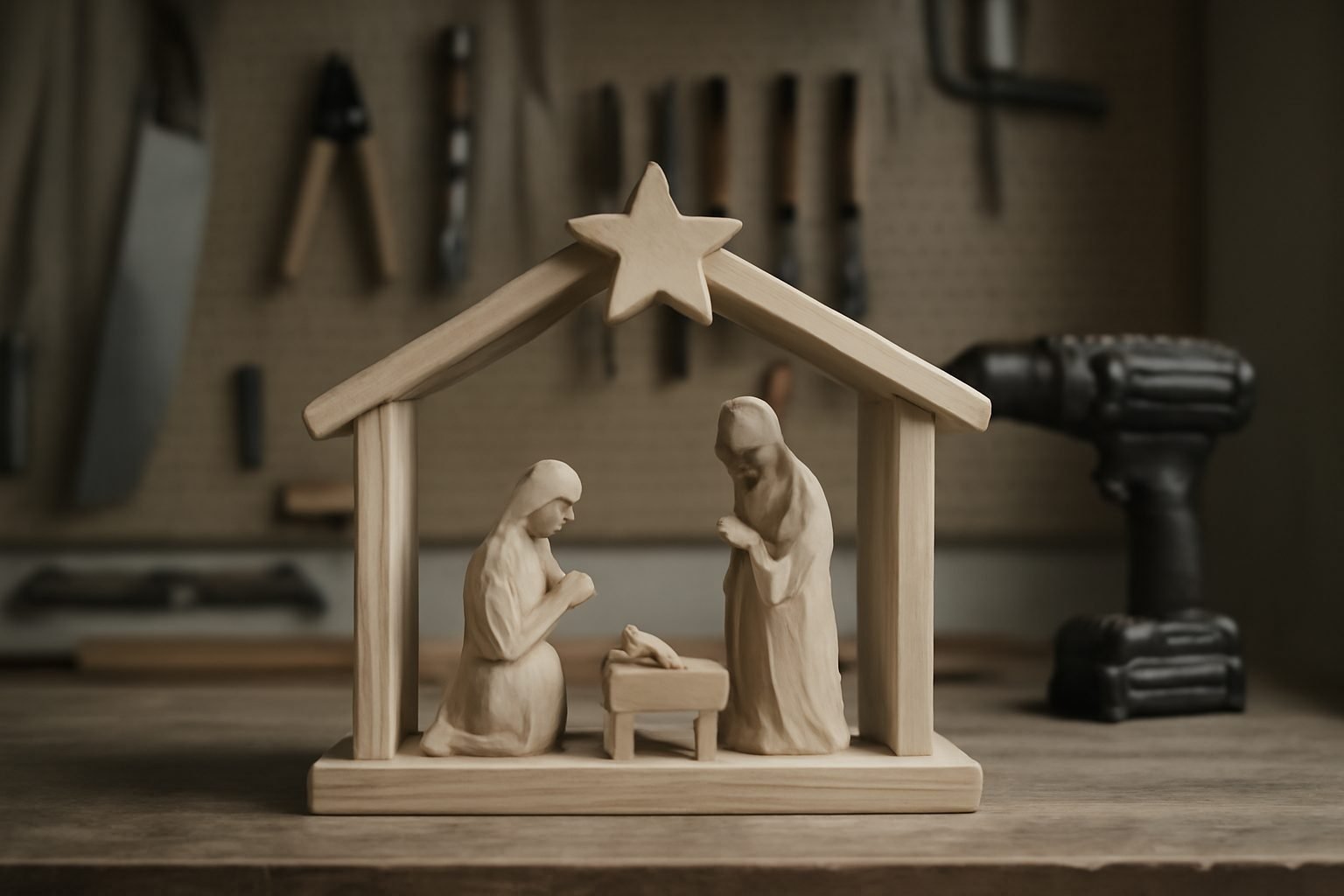 Adventsdeko basteln mit Kindern Holz in 6 Schritten