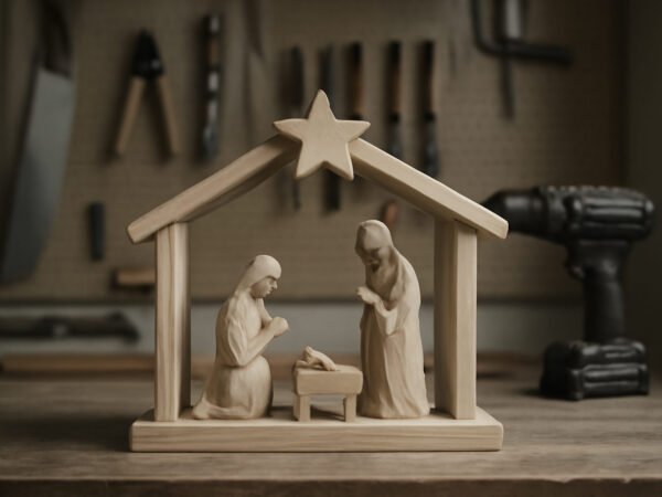 Adventsdeko basteln mit Kindern Holz in 6 Schritten