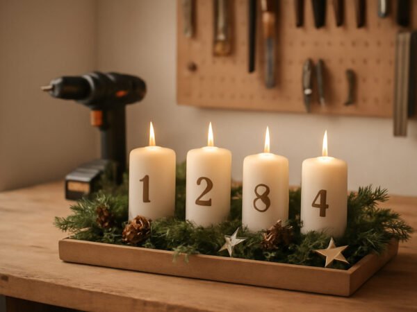 Adventsdeko mit Baumscheiben selber machen in 6 Schritten