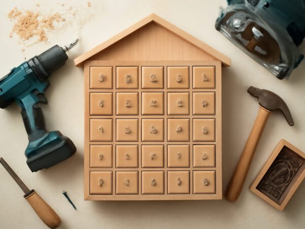 Adventskalender DIY basteln aus Holz ohne Vorkenntnisse