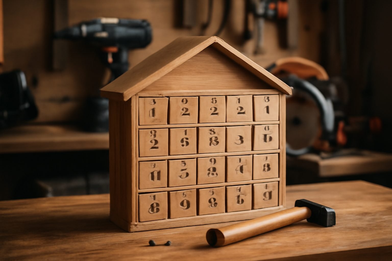 Adventskalender DIY Inhalt aus Holz — der Weg zum Ergebnis