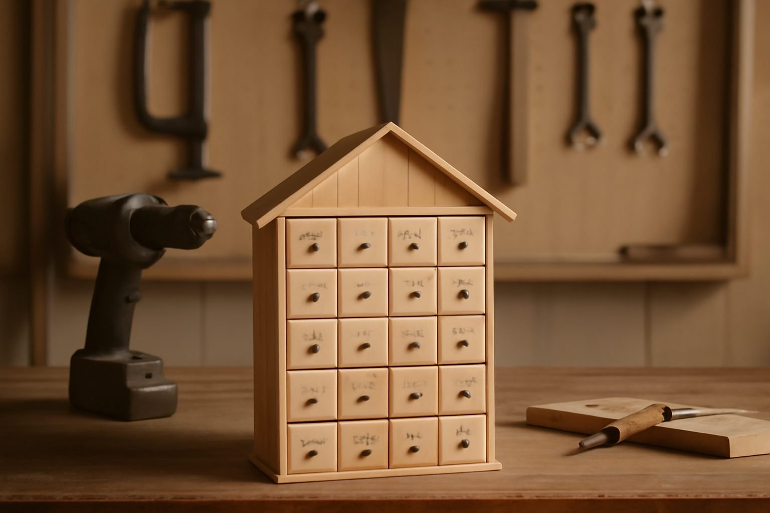 Adventskalender Häuschen aus Holz bauen