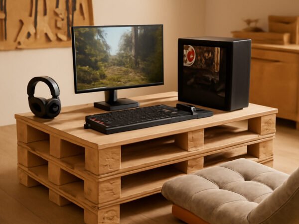 Cozy Gaming Setup aus Paletten ohne Vorkenntnisse