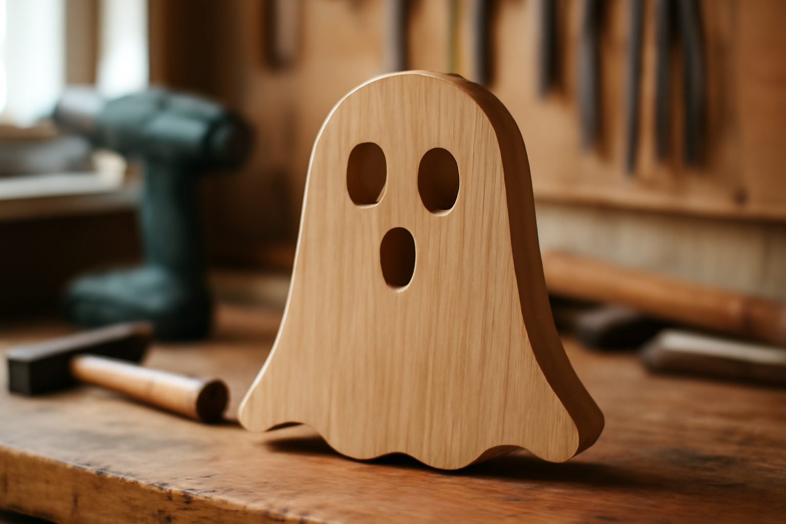 Gespenster Deko aus Holz basteln — so geht es richtig