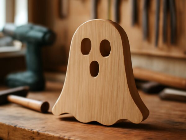 Gespenster Deko aus Holz basteln — so geht es richtig
