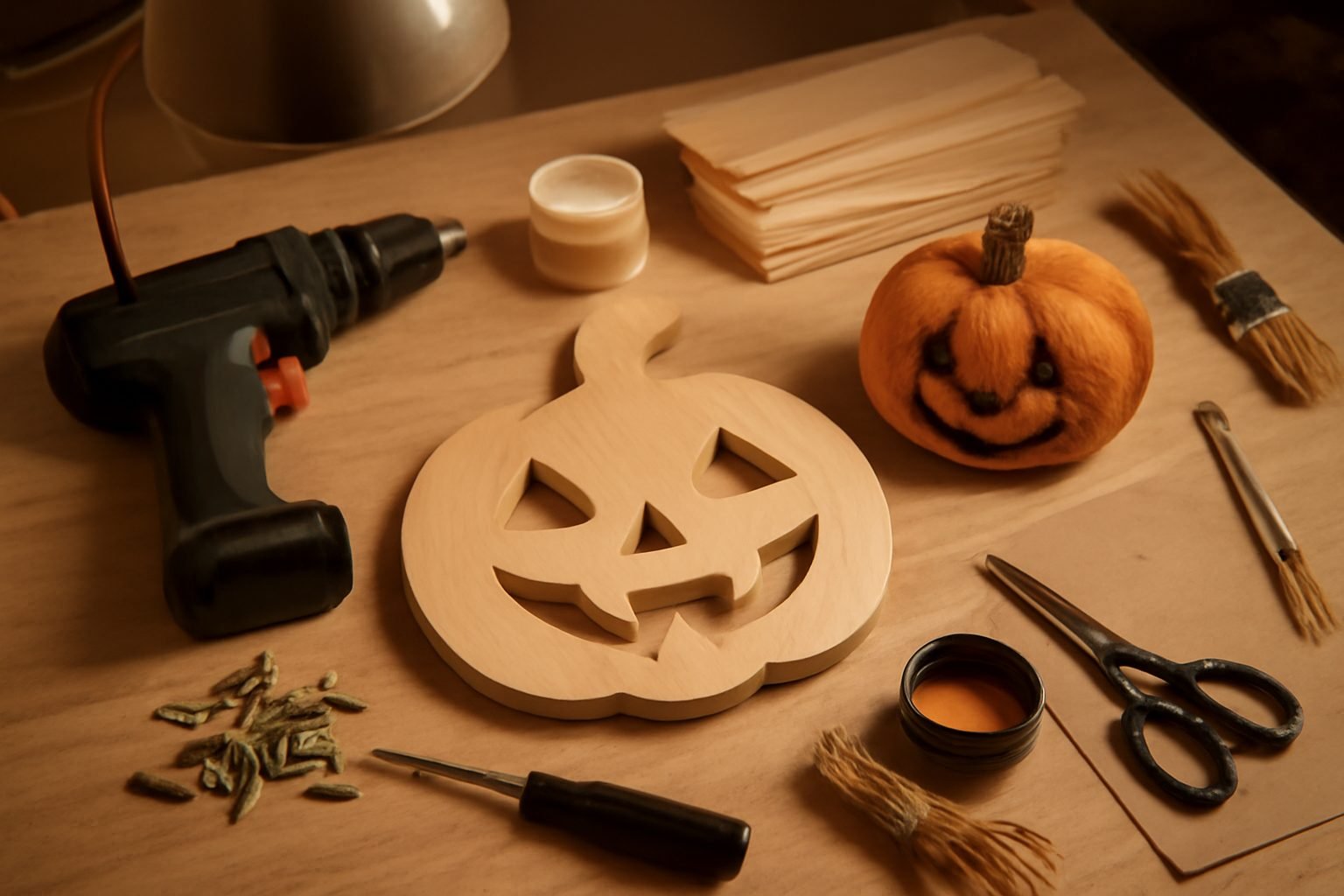 Halloween basteln Holz Vorlage ohne Vorkenntnisse