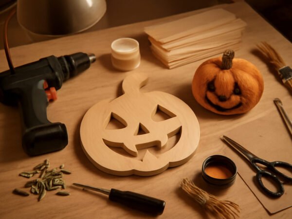 Halloween basteln Holz Vorlage ohne Vorkenntnisse
