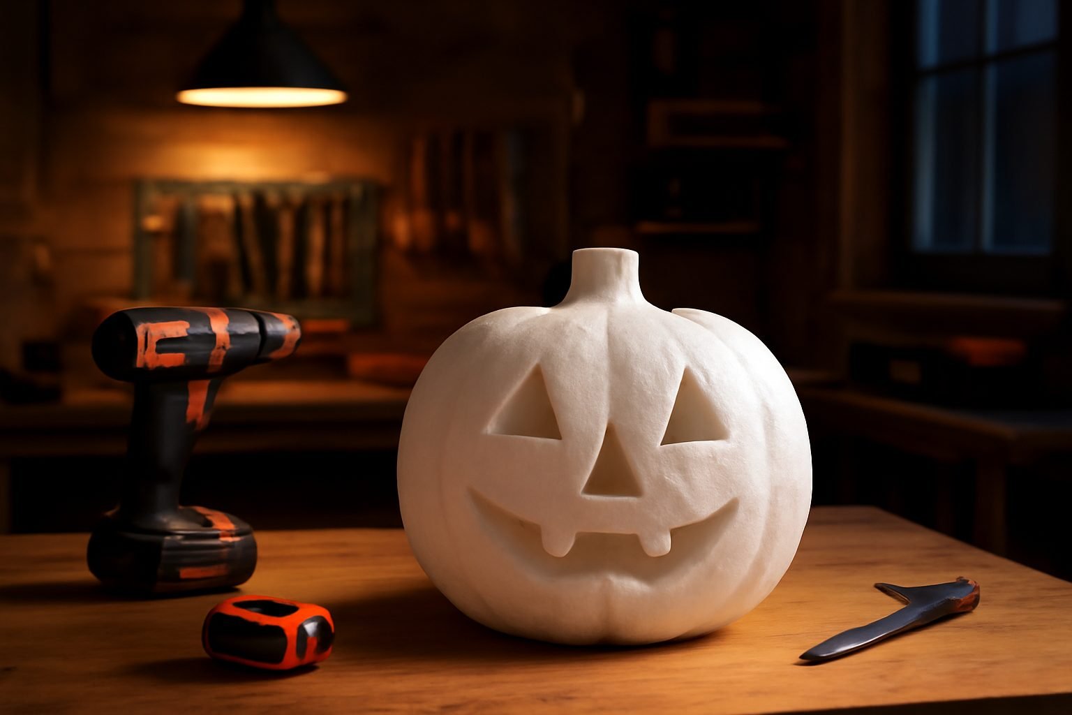 Halloween Deko aus Styropor schnitzen in 6 Schritten