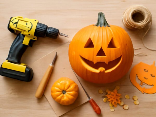 Halloween Deko mit Heisskleber basteln in 6 Schritten