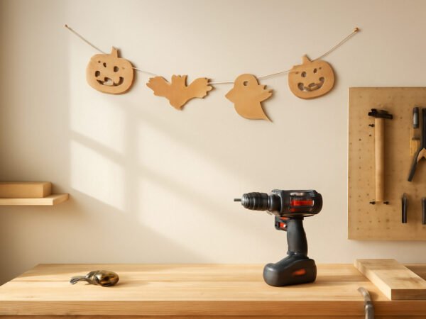 Halloween Girlande aus Holz — der Weg zum Ergebnis