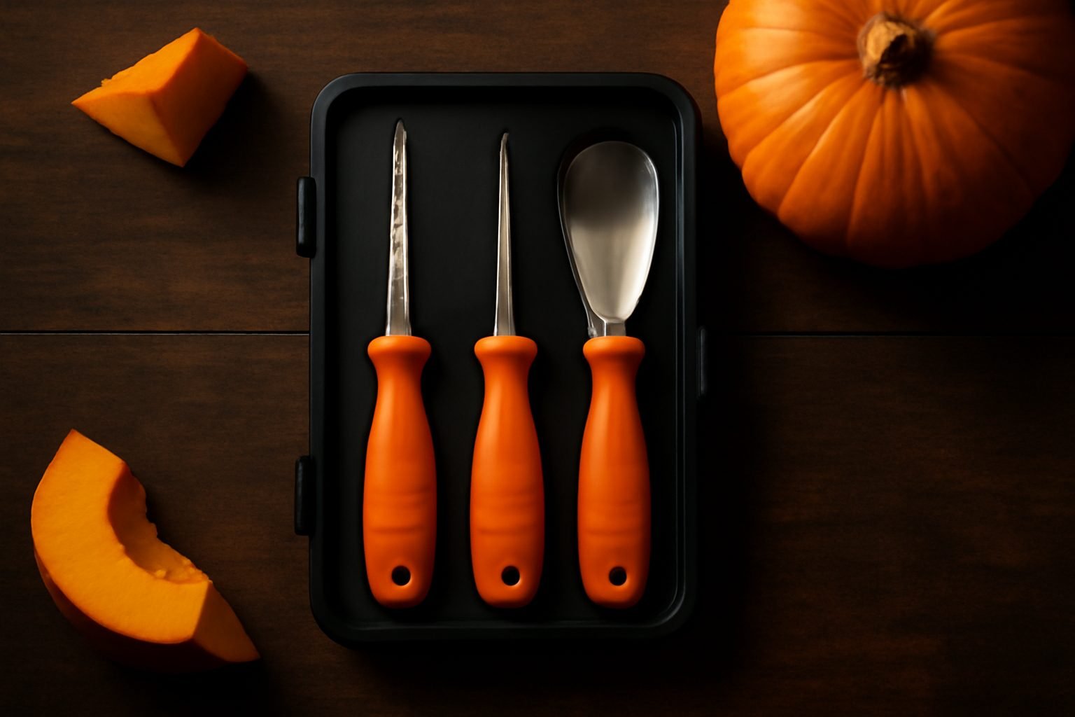 Halloween Schnitzwerkzeug für Kürbisse aufbewahren