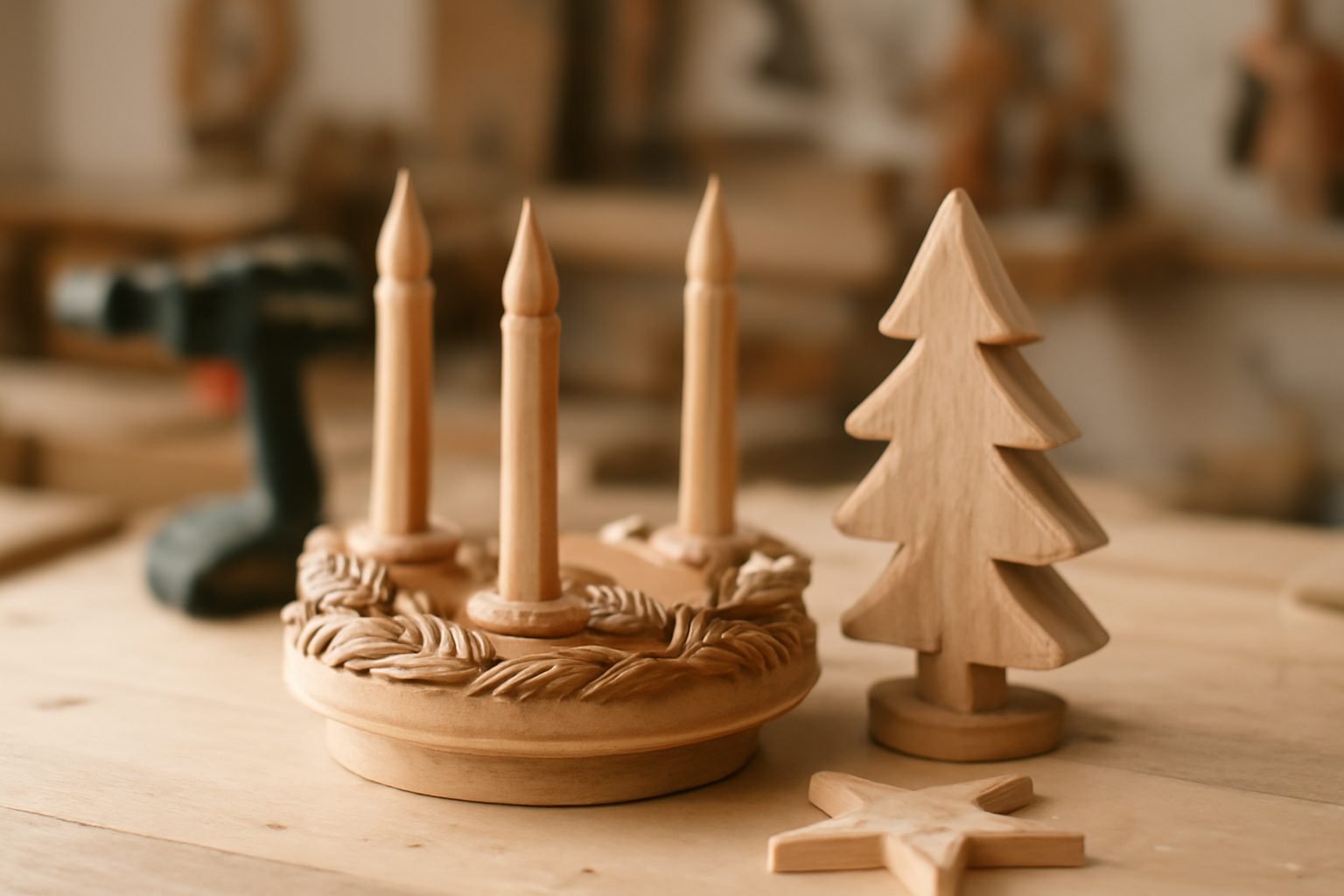 Holzscheiben Deko für den Advent selber machen