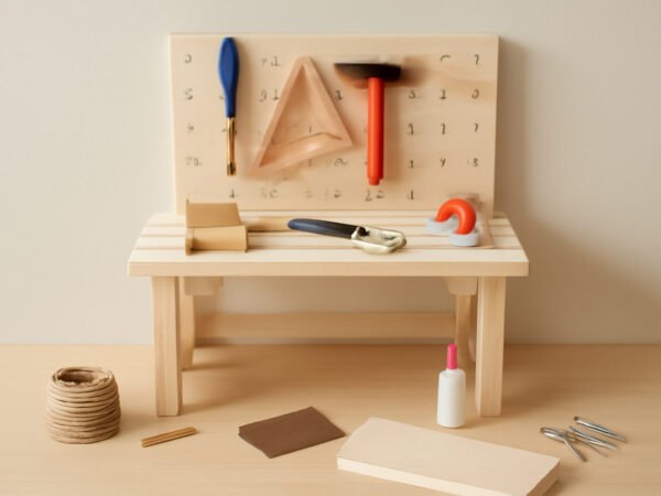 Kinderwerkbank selber bauen als Geschenk in 7 Schritten