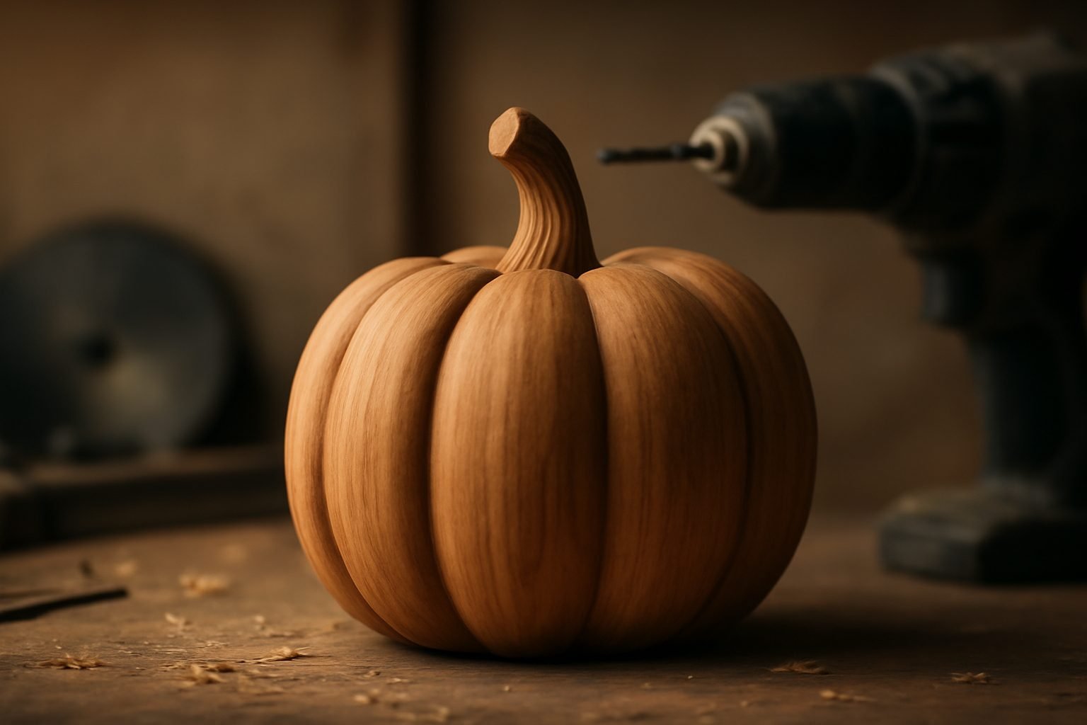 Kürbis Deko Herbst aus Holz selber bauen in 6 Schritten