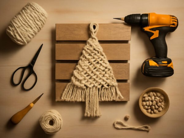 Makramee Weihnachtsbaum Anleitung aus Paletten