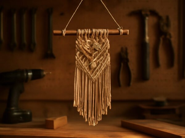 Makramee Weihnachtsdeko aus Holz selber bauen in 6 Schritten