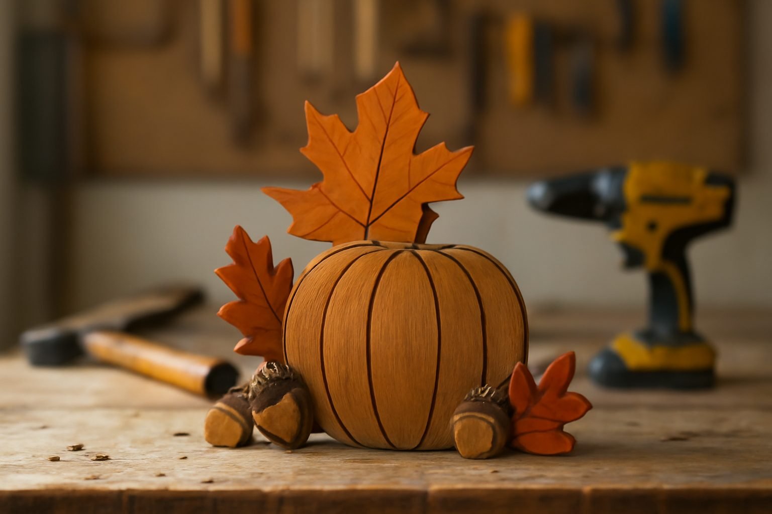 Moderne Herbstdeko aus Holz: 6 Schritte zum Ergebnis