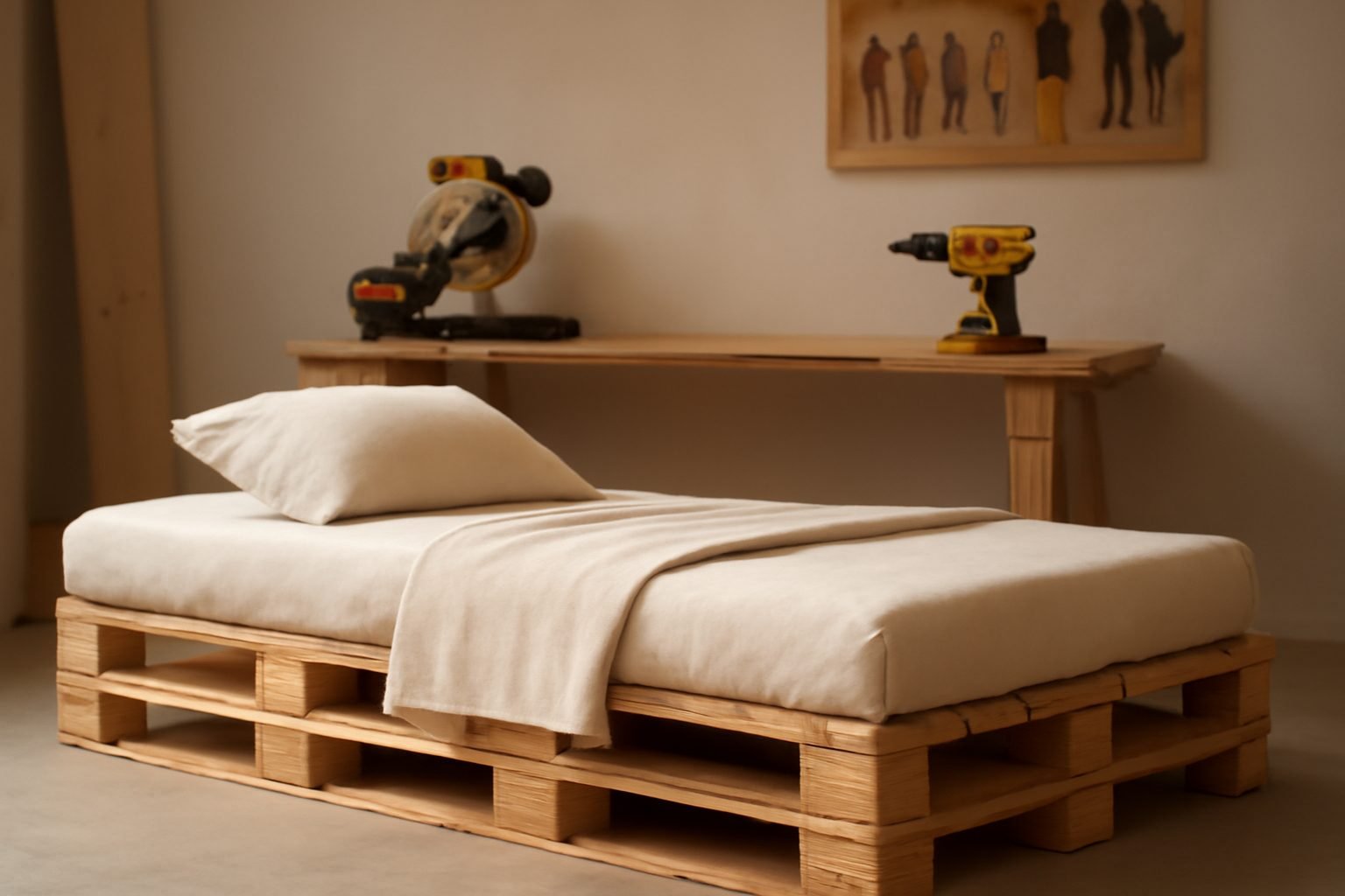 Palettenbett mit Stauraum bauen: So geht's