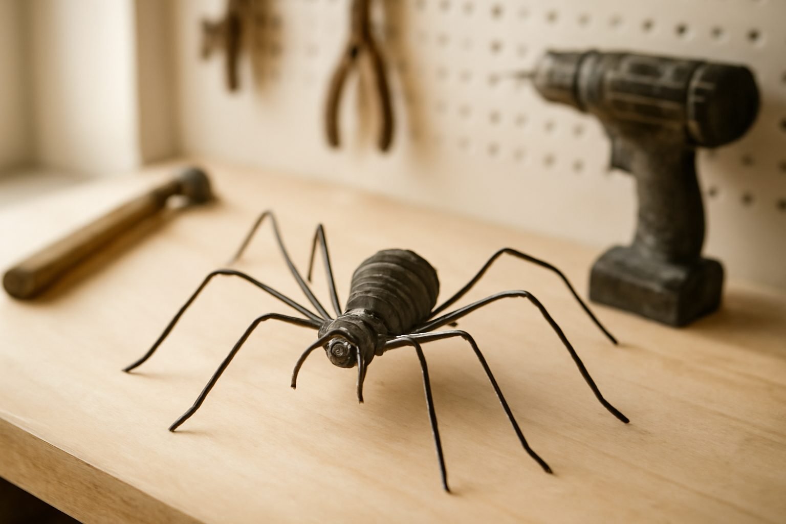 Spinne aus Draht selber machen in 6 Schritten
