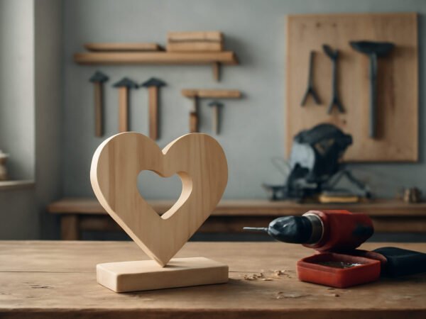 Valentinstag Dekoration aus Holz selber bauen in 6 Schritten