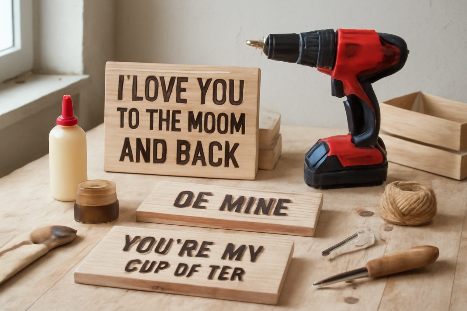 Valentinstag Sprüche Lustig aus Holz selber bauen