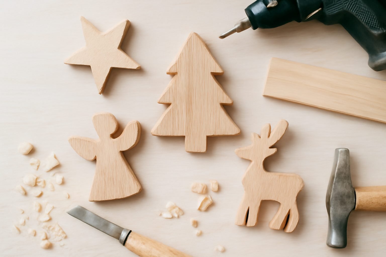 Weihnachten basteln Kita Holz Vorlage — so geht es richtig