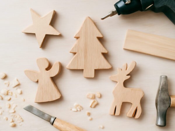 Weihnachten basteln Kita Holz Vorlage — so geht es richtig