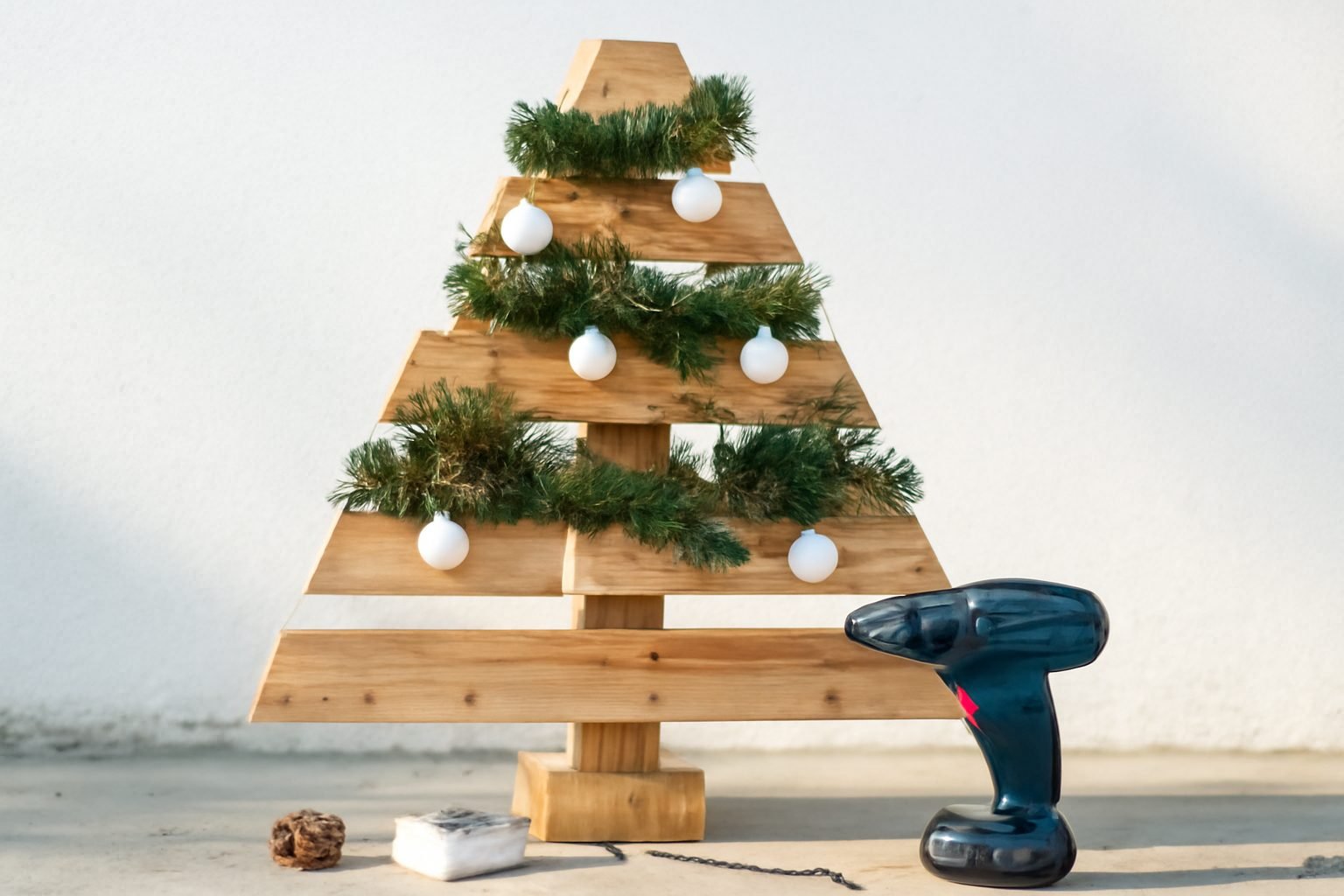 Weihnachtsdeko außen aus Paletten — so geht es richtig