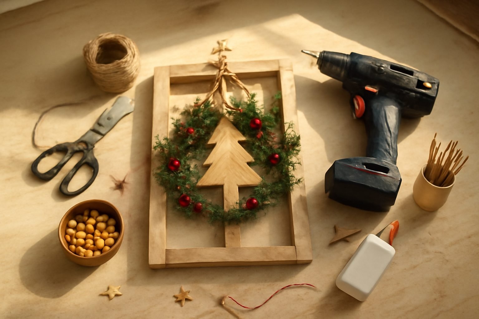 Weihnachtsdeko für die Fensterbank selber bauen