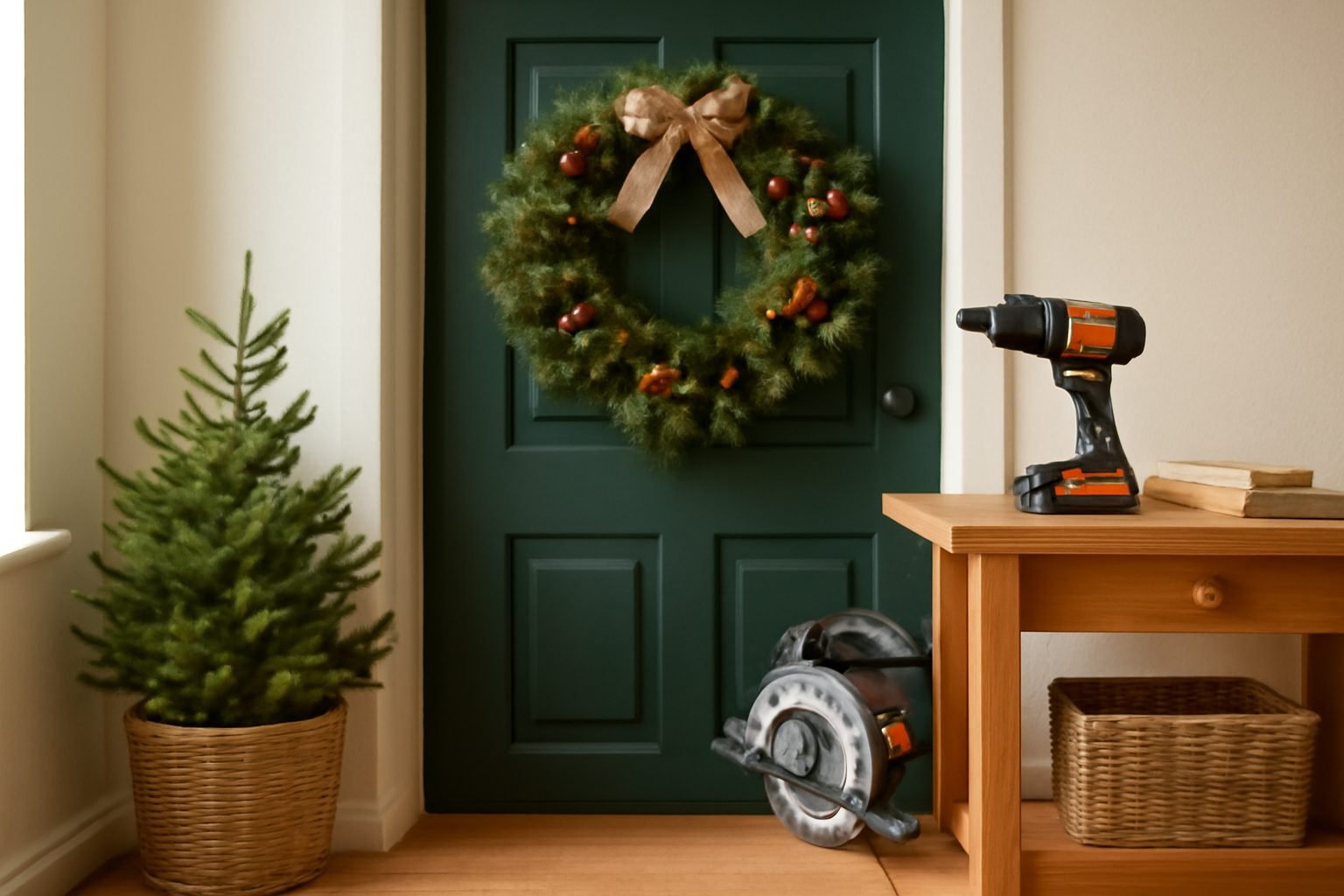 Weihnachtsdeko Hauseingang aus Paletten — so geht es richtig