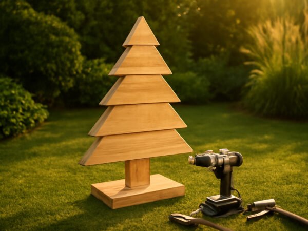 Weihnachtsdekoration Ideen draußen aus Holz
