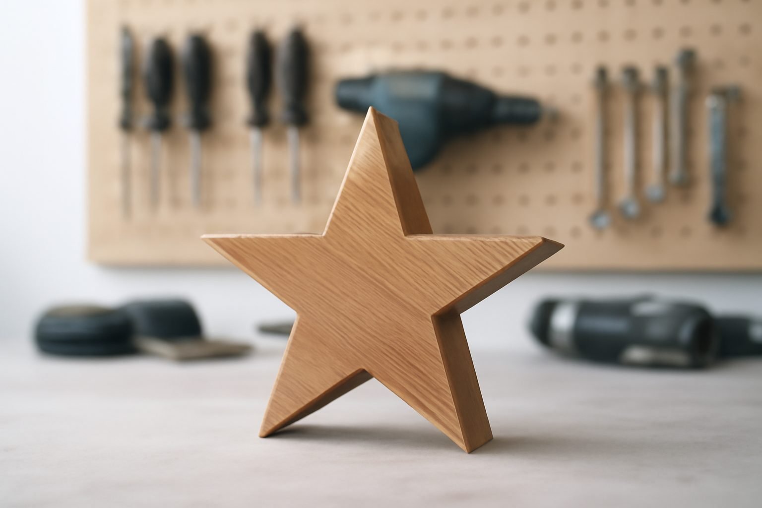 Weihnachtsstern basteln einfach aus Holz in 6 Schritten