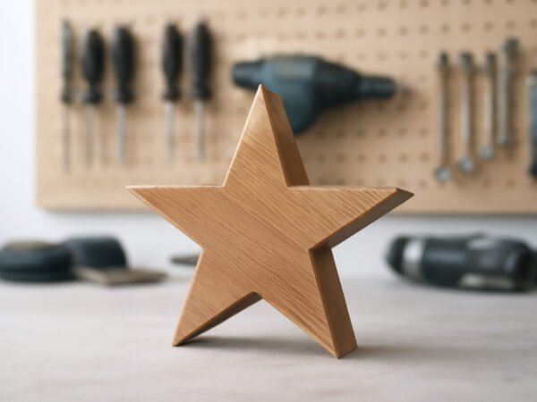 Weihnachtsstern basteln einfach aus Holz in 6 Schritten